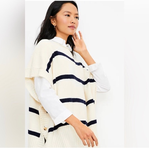 Ann Taylor LOFT Striped Modern Poncho - Picture 8 of 8